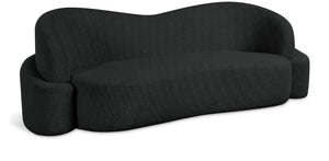 Principessa Black Boucle Fabric Sofa 108Black-S Meridian Furniture