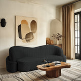 Principessa Black Boucle Fabric Sofa 108Black-S Meridian Furniture