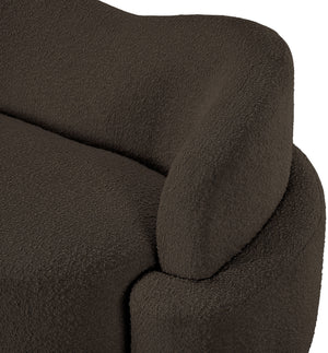 Principessa Brown Boucle Fabric Loveseat 108Brown-L Meridian Furniture