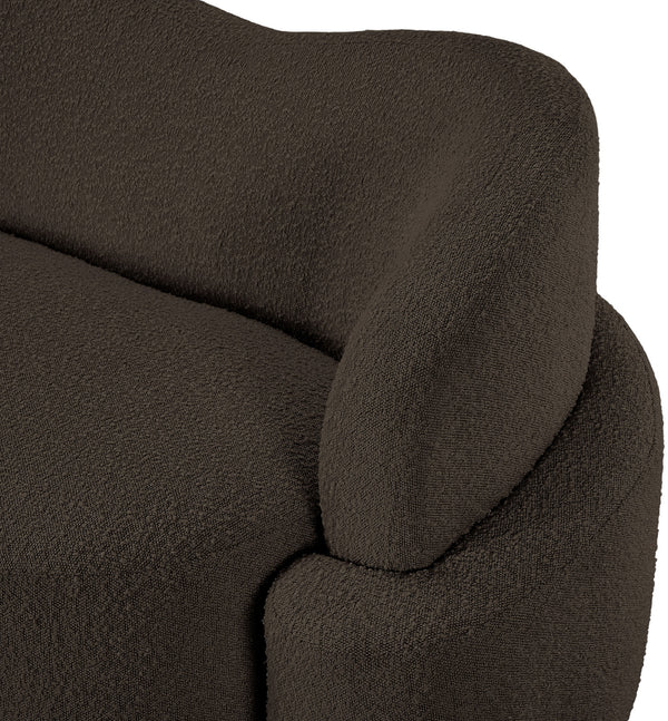 Principessa Brown Boucle Fabric Loveseat 108Brown-L Meridian Furniture