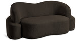 Principessa Brown Boucle Fabric Loveseat 108Brown-L Meridian Furniture