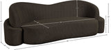 Principessa Brown Boucle Fabric Sofa 108Brown-S Meridian Furniture