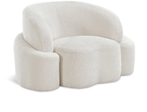 Principessa Cream Boucle Fabric Chair 108Cream-C Meridian Furniture