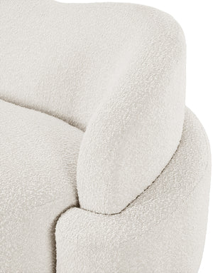 Principessa Cream Boucle Fabric Chair 108Cream-C Meridian Furniture