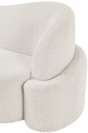 Principessa Cream Boucle Fabric Chair 108Cream-C Meridian Furniture