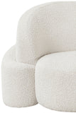 Principessa Cream Boucle Fabric Chair 108Cream-C Meridian Furniture