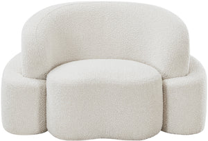 Principessa Cream Boucle Fabric Chair 108Cream-C Meridian Furniture