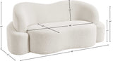 Principessa Cream Boucle Fabric Loveseat 108Cream-L Meridian Furniture