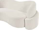 Principessa Cream Boucle Fabric Loveseat 108Cream-L Meridian Furniture