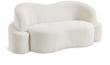 Principessa Cream Boucle Fabric Loveseat 108Cream-L Meridian Furniture