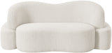 Principessa Cream Boucle Fabric Loveseat 108Cream-L Meridian Furniture