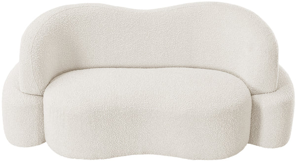 Principessa Cream Boucle Fabric Loveseat 108Cream-L Meridian Furniture