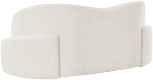 Principessa Cream Boucle Fabric Loveseat 108Cream-L Meridian Furniture