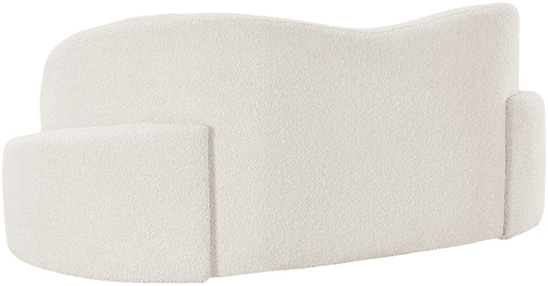 Principessa Cream Boucle Fabric Loveseat 108Cream-L Meridian Furniture