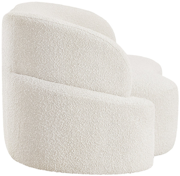 Principessa Cream Boucle Fabric Loveseat 108Cream-L Meridian Furniture