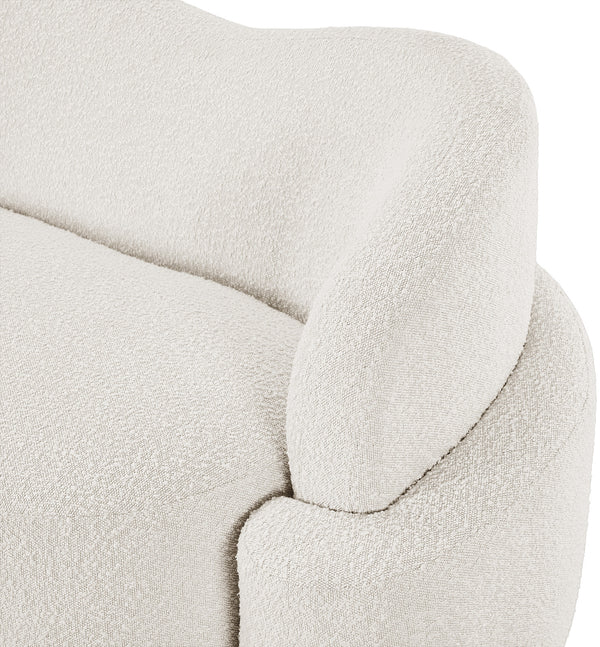 Principessa Cream Boucle Fabric Sofa 108Cream-S Meridian Furniture