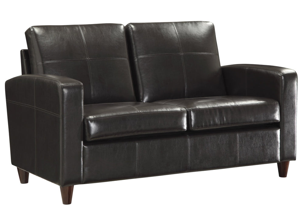 OSP Home Furnishings Loveseat with Bonded Leather Upholstery Plush Cushions and Solid Wood Legs for Living Rooms Loveseat Espresso SL2812-EC1
