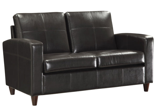 OSP Home Furnishings Loveseat with Bonded Leather Upholstery Plush Cushions and Solid Wood Legs for Living Rooms Loveseat Espresso SL2812-EC1