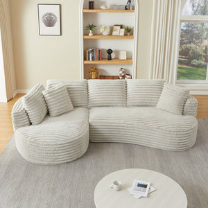 English Elm Modern Curved L-Shape Sectional Sofa - Oversized Sleeper Couch, Minimalist Design For Stylish Living Spaces W2339S00043