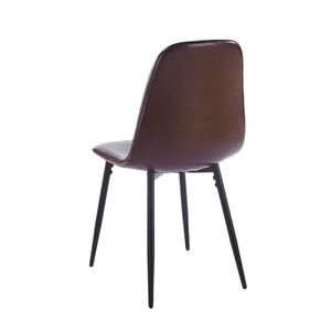 English Elm Pvc Sleek Matte Black Dining Chair Set of 4 for Kitchen Studio or Cafe Use W3766P436152