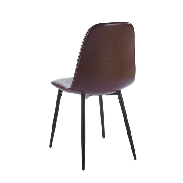 English Elm Pvc Sleek Matte Black Dining Chair Set of 4 for Kitchen Studio or Cafe Use W3766P436152