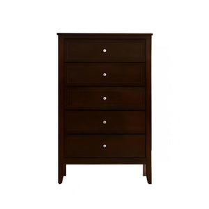 English Elm Daniel Assembled 5-Drawer Chest with English Dovetail Drawers, Metal Hardware & Solid Wood Frame Cappuccino 51 L x 34 W x 18 H B078P400743