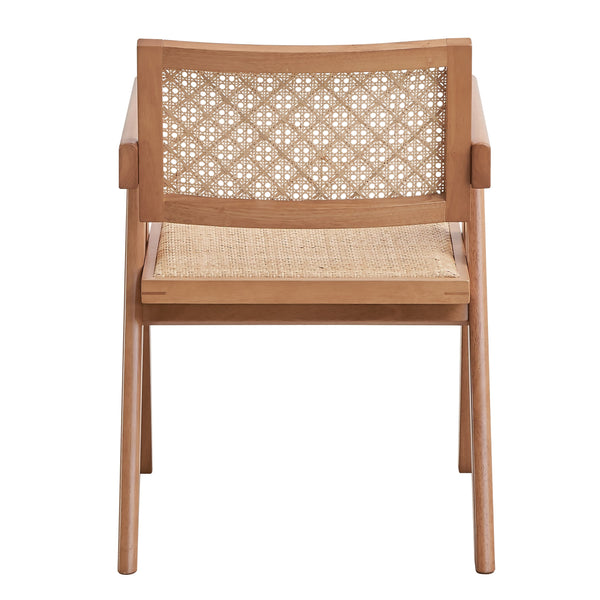 English Elm Casual Rattan Side Chairs Set of 2 Mid-Century Modern Curved Backrest Airy Woven Elegance for Dining Natural 27 L x 43 W x 9 H B2741P333533