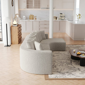 English Elm 131.1-inch Chenille Cloud Sectional Curved Modular Sofa with Memory Foam and 10 Pillows W3505S00011