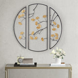 Madison Park Golden Gingko Leaves Transitional 3-piece Metal Wall Decor Set MP95B-0250 Black/Gold