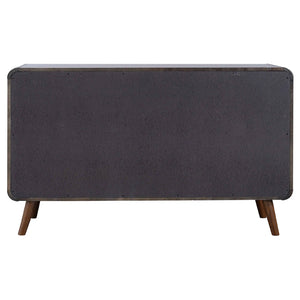 English Elm Winston Six Drawer Mid-century Dresser with Walnut Veneer Finish and Tapered Legs Dark Walnut B062P451713