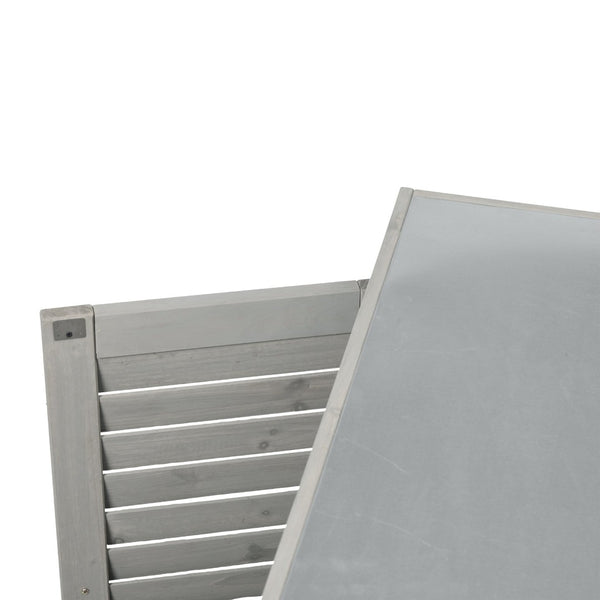 English Elm Potting Bench Solid Wood Workstation with Metal Top Louvered Cabinet Outdoor Garden Grey W2640P228394