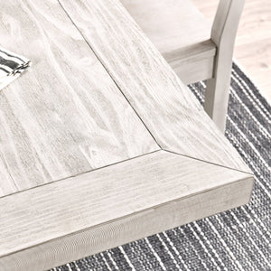 English Elm Caleb 78" Dining Table in Distressed Ivory Antique White - Handcrafted Solid Pine, Rustic Farmhouse Charm B2723S00002