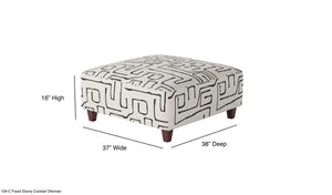 Fusion Fossil Ebony Cocktail Ottoman - Stylish, Durable, And Safe Padded Centerpiece For Any Living Space Multi Ws,98% Polypropylene,2% Polyester 109-c Fossil Ebony Cocktail Ottoman