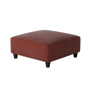 Fusion Bella Rouge Elegant Cocktail Ottoman - Stylish Padded Centerpiece With Durable Brock Berber Fabric Rouge W,100% Polyester 109-c Bella Rouge Cocktail Ottoman