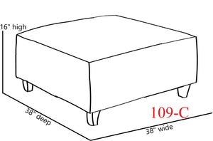 Fusion Bella Midnight Cocktail Ottoman - Stylish, Durable, And Child-safe Padded Centerpiece For Any Room Blue W ,100% Polyester 109-c Bella Midnight Cocktail Ottoman