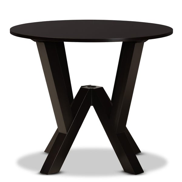 Baxton Studio Baxton Studio Irene Round Wood Dining Table - Modern Dark Brown Finish, Seats 4, Stylish Design RH7231T-Dark Brown-35-IN-DT