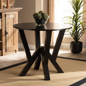 Baxton Studio Baxton Studio Irene Round Wood Dining Table - Modern Dark Brown Finish, Seats 4, Stylish Design RH7231T-Dark Brown-35-IN-DT