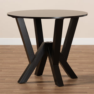 Baxton Studio Baxton Studio Irene Round Wood Dining Table - Modern Dark Brown Finish, Seats 4, Stylish Design RH7231T-Dark Brown-35-IN-DT