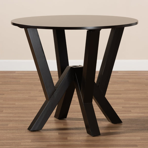 Baxton Studio Baxton Studio Irene Round Wood Dining Table - Modern Dark Brown Finish, Seats 4, Stylish Design RH7231T-Dark Brown-35-IN-DT