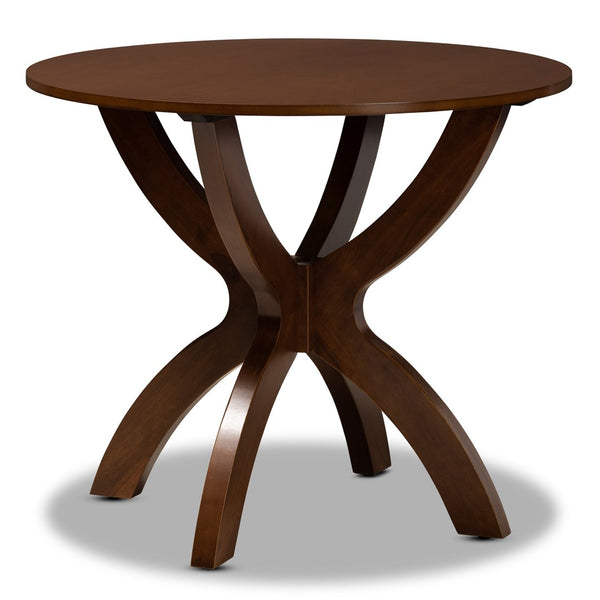 Baxton Studio Baxton Tilde Round Wood Dining Table - Modern Walnut Brown Finish, Seats 4, Stylish & Durable Design RH7232T-Walnut-35-IN-DT