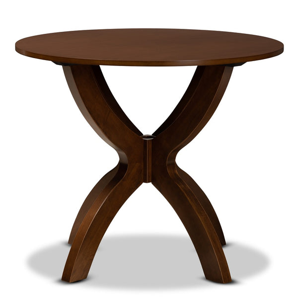 Baxton Studio Baxton Tilde Round Wood Dining Table - Modern Walnut Brown Finish, Seats 4, Stylish & Durable Design RH7232T-Walnut-35-IN-DT