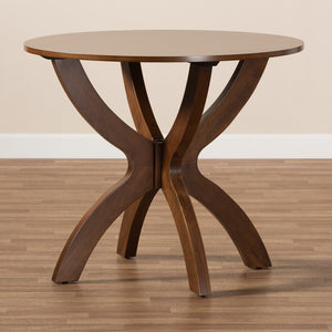 Baxton Studio Baxton Tilde Round Wood Dining Table - Modern Walnut Brown Finish, Seats 4, Stylish & Durable Design RH7232T-Walnut-35-IN-DT