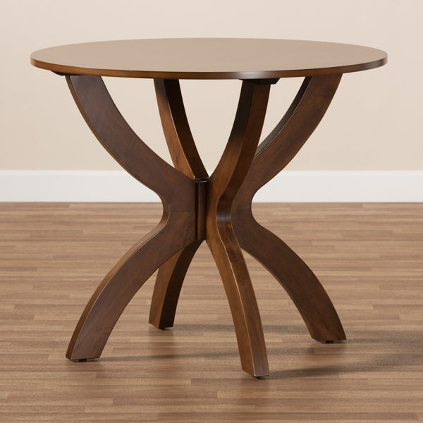 Baxton Studio Baxton Tilde Round Wood Dining Table - Modern Walnut Brown Finish, Seats 4, Stylish & Durable Design RH7232T-Walnut-35-IN-DT