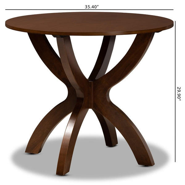 Baxton Studio Baxton Tilde Round Wood Dining Table - Modern Walnut Brown Finish, Seats 4, Stylish & Durable Design RH7232T-Walnut-35-IN-DT