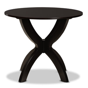 Baxton Studio Baxton Studio Tilde Modern Round Dining Table - Dark Brown, Sculptural Design for Stylish Interiors RH7232T-Dark Brown-35-IN-DT