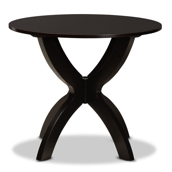Baxton Studio Baxton Studio Tilde Modern Round Dining Table - Dark Brown, Sculptural Design for Stylish Interiors RH7232T-Dark Brown-35-IN-DT