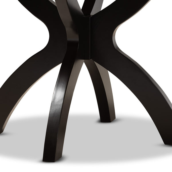 Baxton Studio Baxton Studio Tilde Modern Round Dining Table - Dark Brown, Sculptural Design for Stylish Interiors RH7232T-Dark Brown-35-IN-DT
