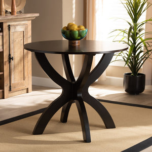Baxton Studio Baxton Studio Tilde Modern Round Dining Table - Dark Brown, Sculptural Design for Stylish Interiors RH7232T-Dark Brown-35-IN-DT