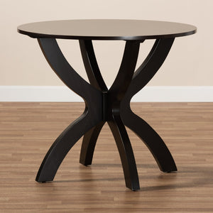 Baxton Studio Baxton Studio Tilde Modern Round Dining Table - Dark Brown, Sculptural Design for Stylish Interiors RH7232T-Dark Brown-35-IN-DT