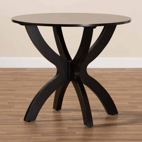 Baxton Studio Baxton Studio Tilde Modern Round Dining Table - Dark Brown, Sculptural Design for Stylish Interiors RH7232T-Dark Brown-35-IN-DT